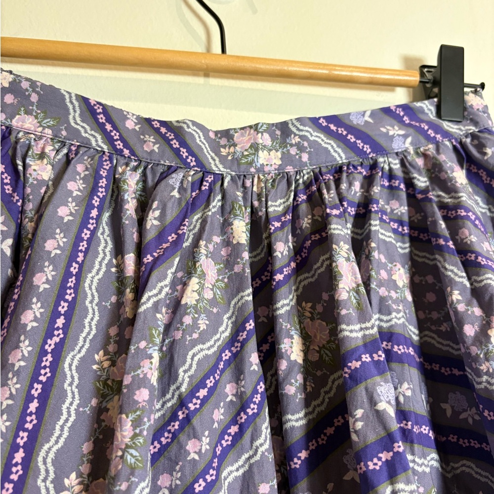 Free People Gaia Printed Blue Floral Flared Mini Skirt Size XS - Picture 6 of 9